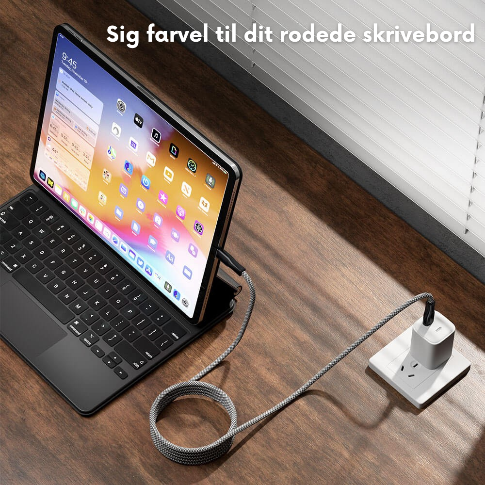 Magnetisk Opladerkabel 1,5 m | Flettet Hurtigopladningskabel Med Multi-Stik | USB Enheder | Vanero