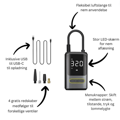 AirCharge Pro | Den ultimative bærbare 4-i-1-dækpumpe🚗 l Vanero