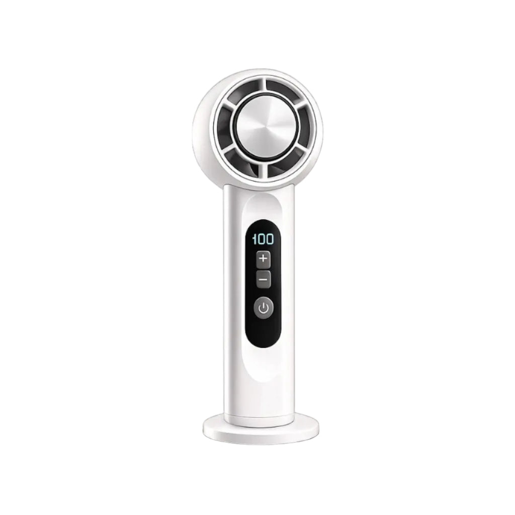 Håndholdt Ventilator | Plast USB-Genopladelig Håndholdt Ventilator Med LED-Display | Personlig Køling Til Rejser Og Hverdag | Vanero