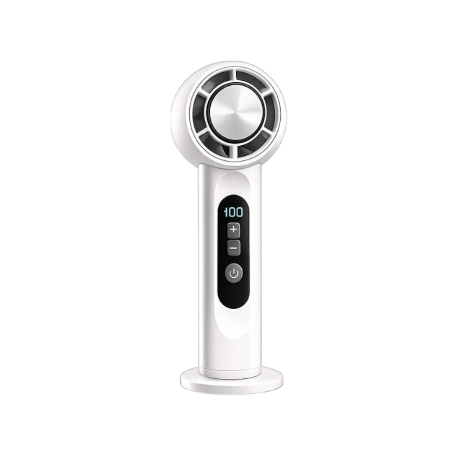Håndholdt Ventilator | Plast USB-Genopladelig Håndholdt Ventilator Med LED-Display | Personlig Køling Til Rejser Og Hverdag | Vanero