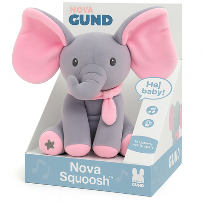 Squoosh | Din Musikalske Baby Elefantven Med Varme Kram | Vanero