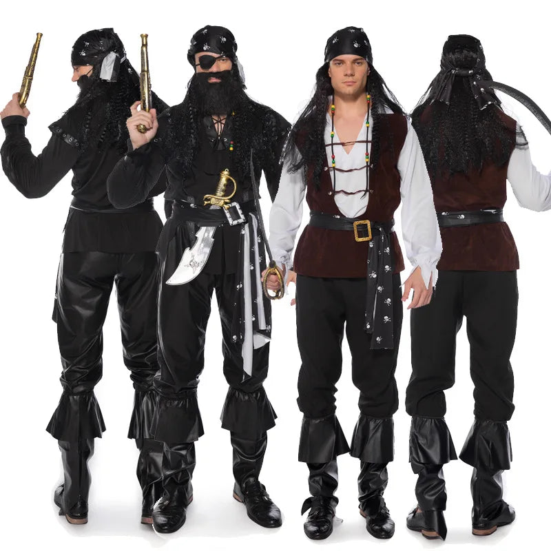 Par Piratkostume Polyester Materiale | Matchende Halloween Kostumesæt | Inkluderet Tilbehør Til Cosplay & Events | Vanero