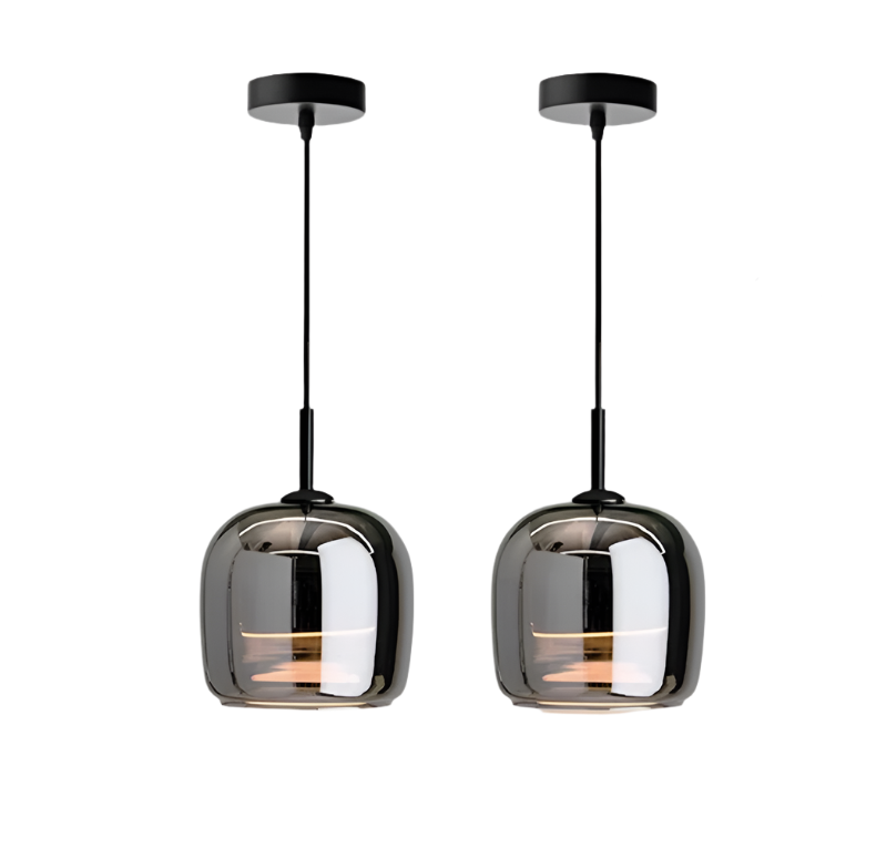 Nordisk l pendellampe i sort glas l Vanero