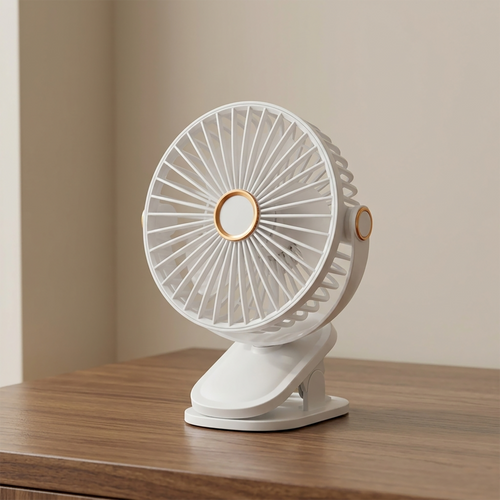 Bærbar Klemmeventilator Med Justerbar Luftstrøm | ABS Bordventilator Med Flere Hastigheder | Personlig Køling | Vanero