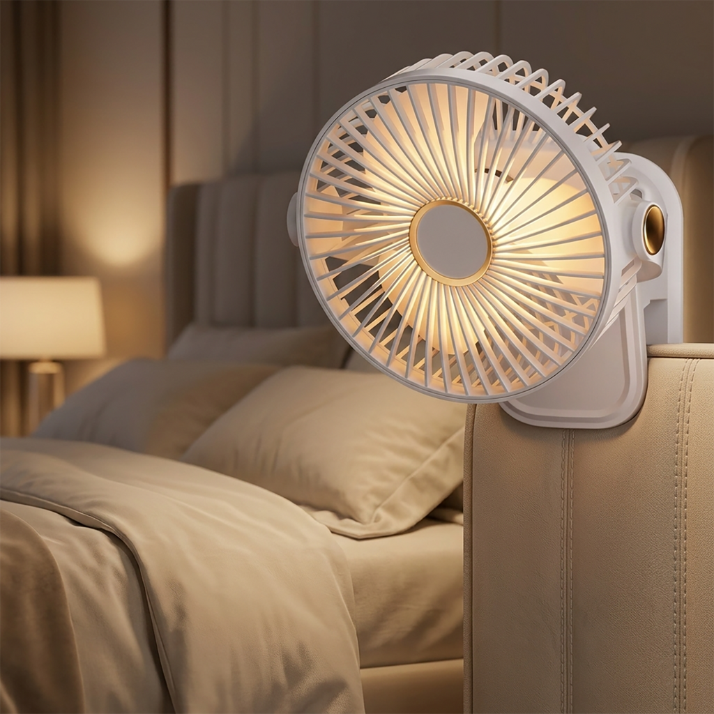 Bærbar Klemmeventilator Med Justerbar Luftstrøm | ABS Bordventilator Med Flere Hastigheder | Personlig Køling | Vanero