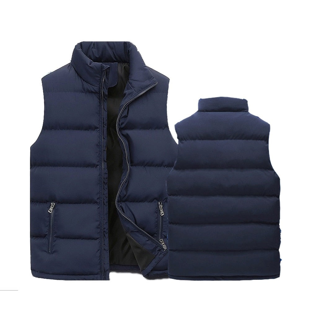 Herre Puffer Vest Polyester | Ærmeløs Vest Med Lynlås | Quiltet Design Til Hverdagsbrug & Vinter | Vanero