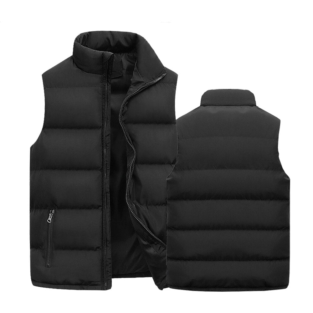 Herre Puffer Vest Polyester | Ærmeløs Vest Med Lynlås | Quiltet Design Til Hverdagsbrug & Vinter | Vanero