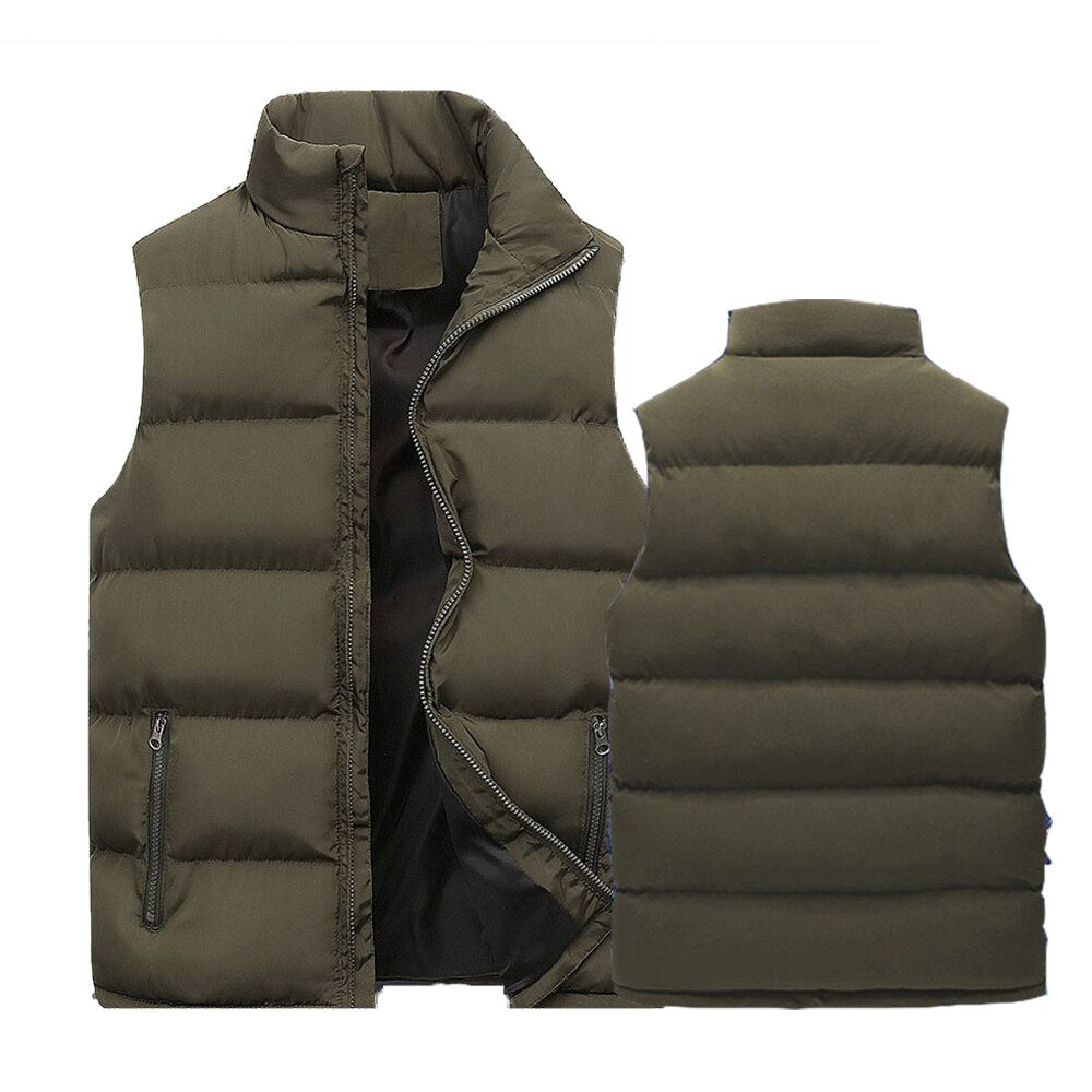 Herre Puffer Vest Polyester | Ærmeløs Vest Med Lynlås | Quiltet Design Til Hverdagsbrug & Vinter | Vanero