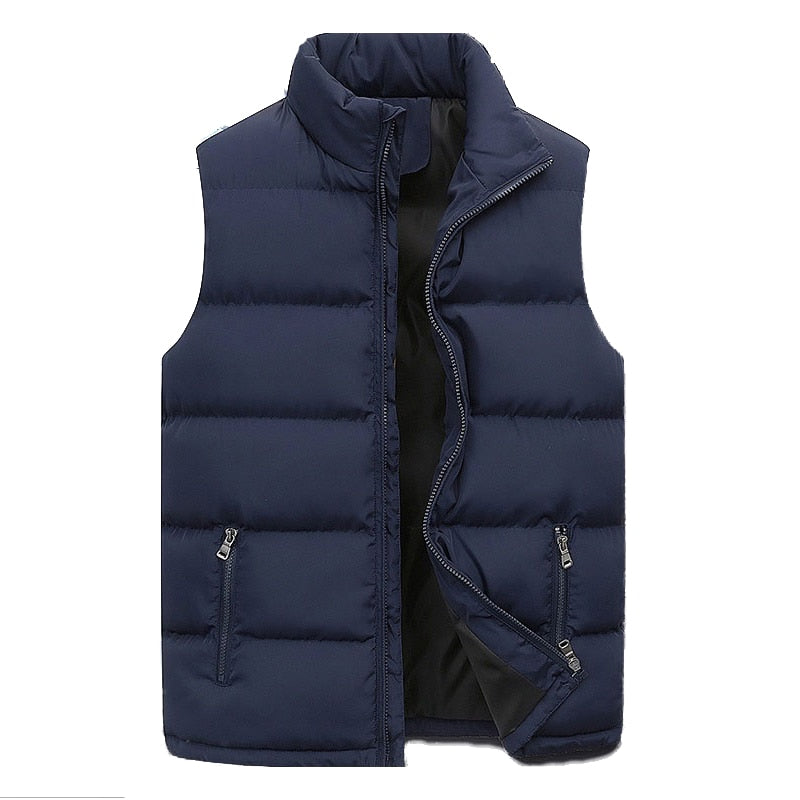 Herre Puffer Vest Polyester | Ærmeløs Vest Med Lynlås | Quiltet Design Til Hverdagsbrug & Vinter | Vanero