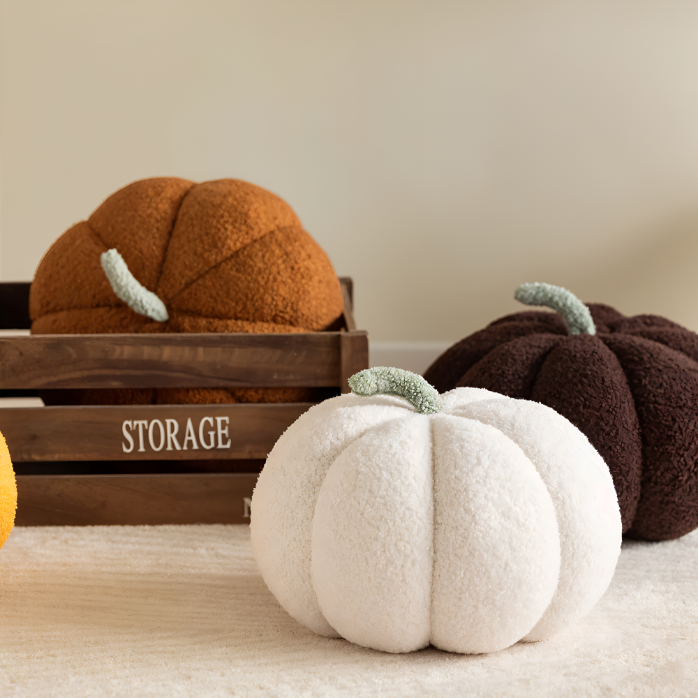 Græskar Pude | Tekstureret Græskar Plüsch Pude | Vanero