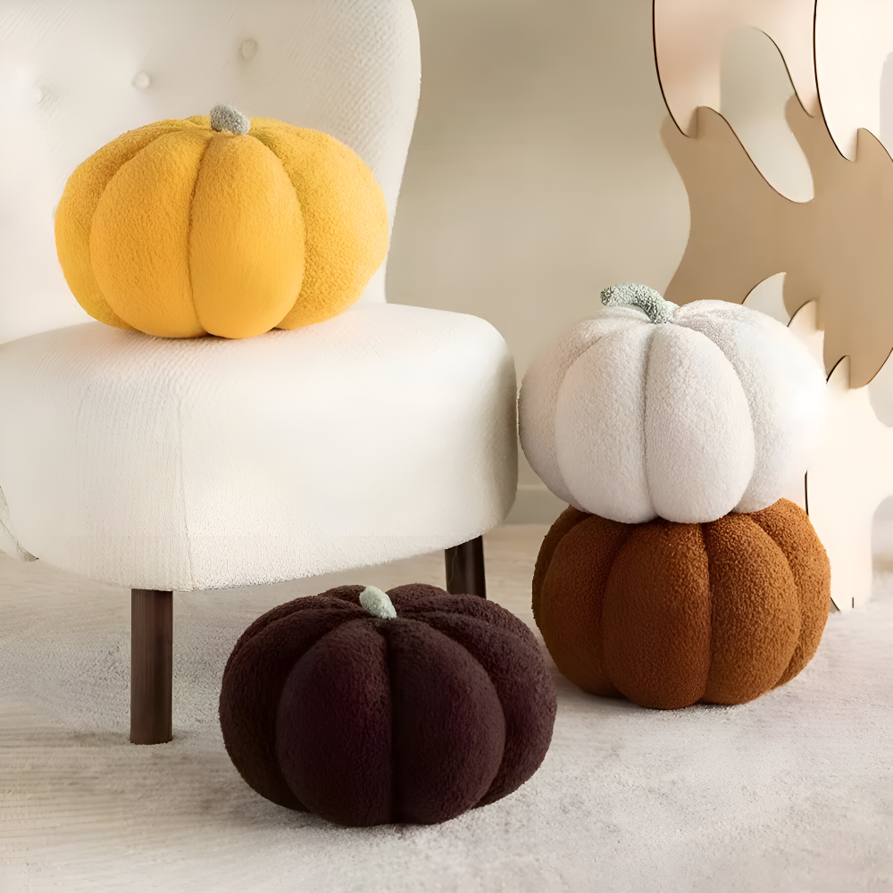 Græskar Pude | Tekstureret Græskar Plüsch Pude | Vanero