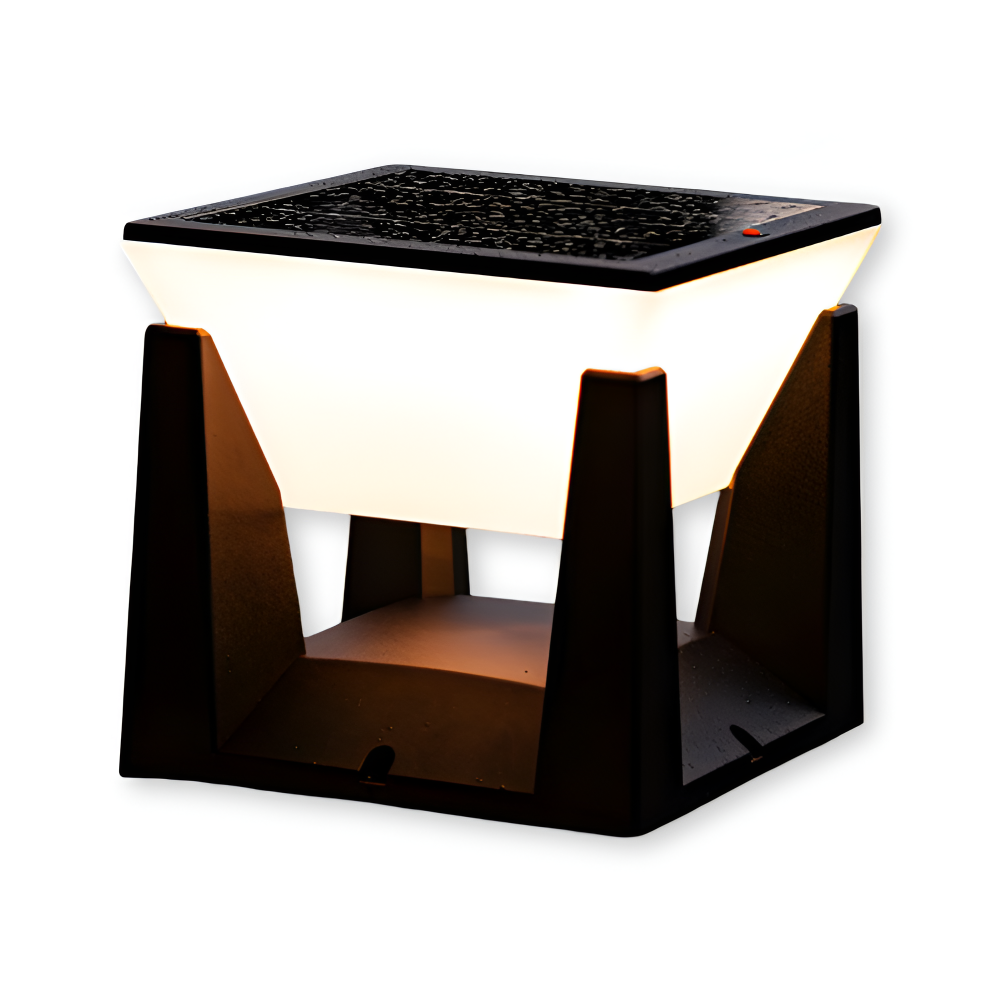 QuadreShine | Sorte Firkantede Solarlampe Have - Vejrbestandig Havebelysning | Vanero