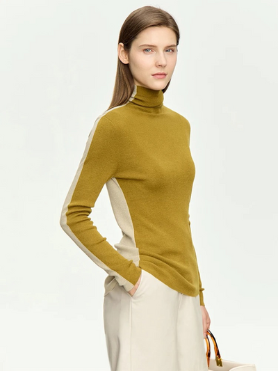 Stilig l tofarget turtleneck-genser l Vanero