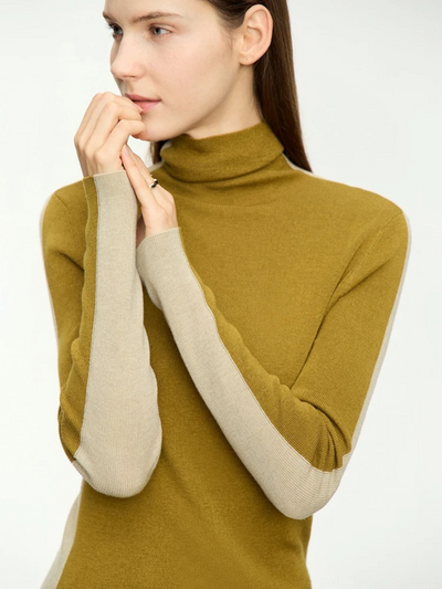 Stilig l tofarget turtleneck-genser l Vanero