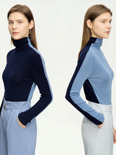 Stilig l tofarget turtleneck-genser l Vanero
