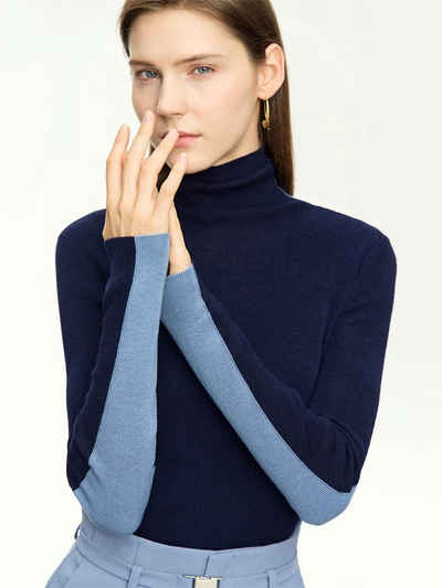 Stilig l tofarget turtleneck-genser l Vanero