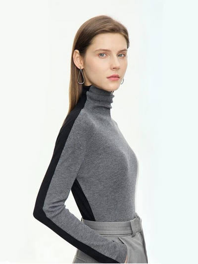 Stilig l tofarget turtleneck-genser l Vanero