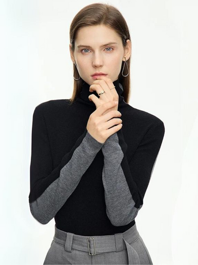 Stilig l tofarget turtleneck-genser l Vanero