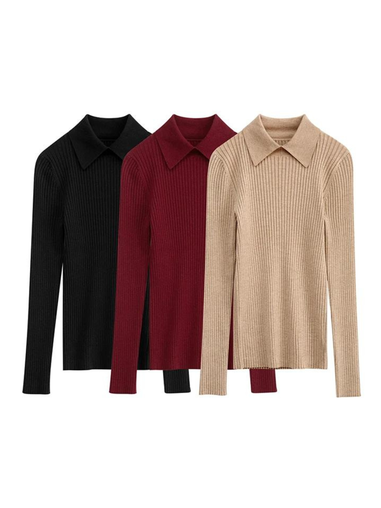 Klassisk l ribbestrikket polosweater l Vanero