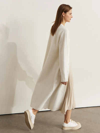 Langstrikket l cardigan med knapper l Vanero
