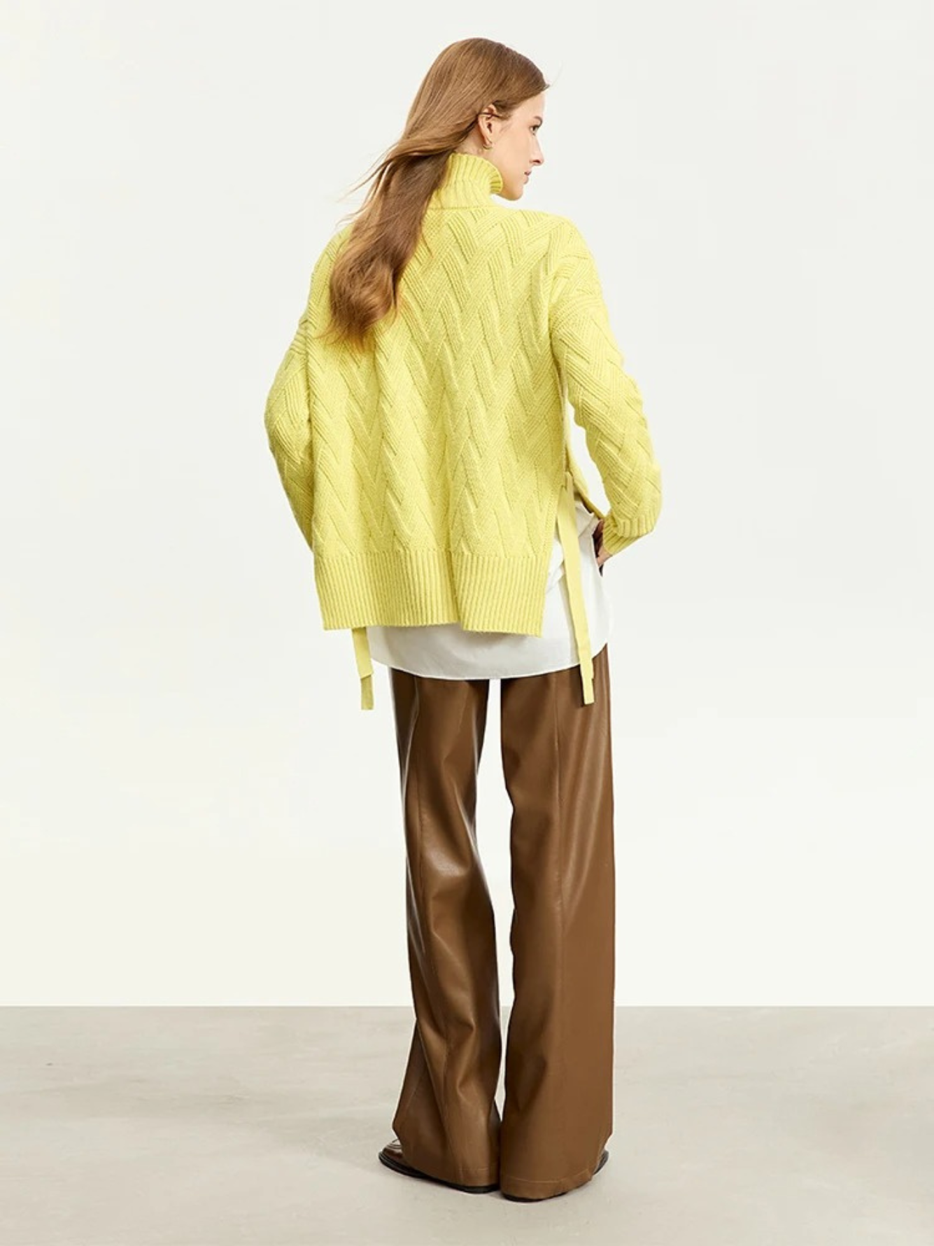Koselig l flettestrikket turtleneck-genser l Vanero