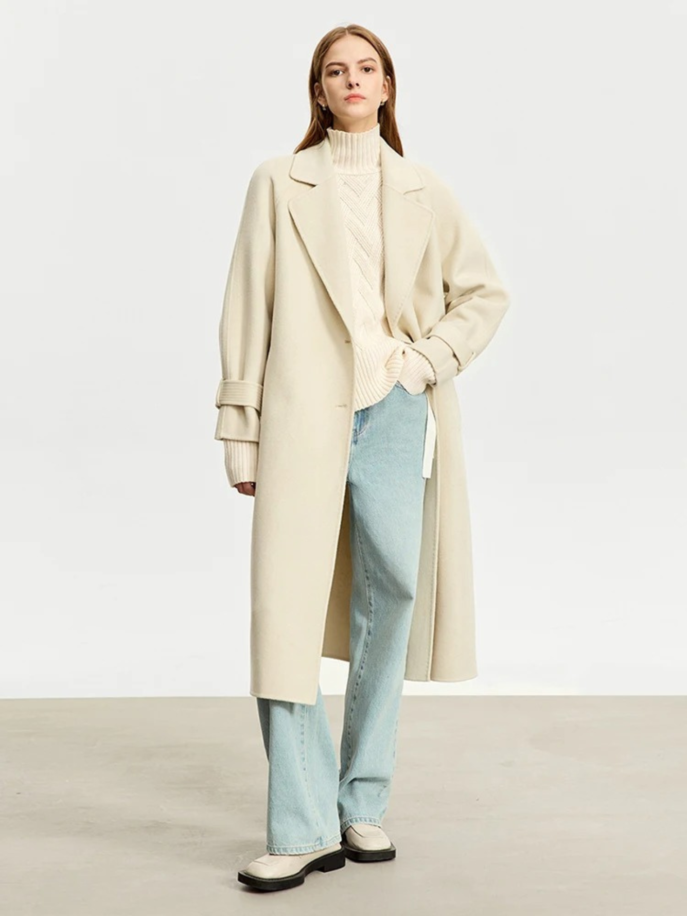 Koselig l flettestrikket turtleneck-genser l Vanero