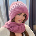 Jasmijn Uldkonstruktion | Fleksibel Pasform Hue & Halstørklæde Sæt | Strikket Design til Kølige Vejrforhold & Daglig Brug | Vanero