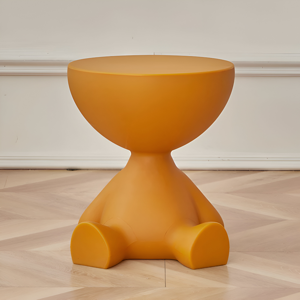 Rund Creme Beistelltisch | Sort Rund Sofabord - Sødt Plastikbeistelltisch | Vanero