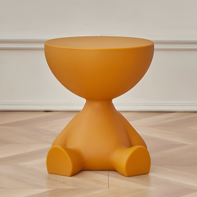 Rund Creme Beistelltisch | Sort Rund Sofabord - Sødt Plastikbeistelltisch | Vanero