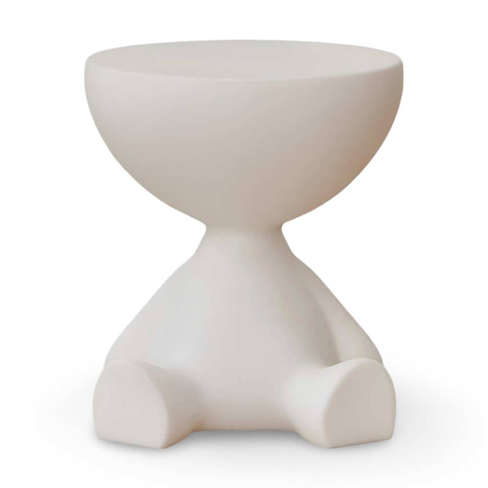 Rund Creme Beistelltisch | Sort Rund Sofabord - Sødt Plastikbeistelltisch | Vanero