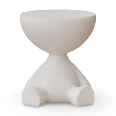 Rund Creme Beistelltisch | Sort Rund Sofabord - Sødt Plastikbeistelltisch | Vanero