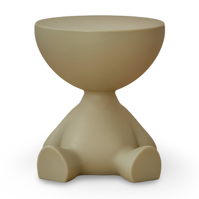 Rund Creme Beistelltisch | Sort Rund Sofabord - Sødt Plastikbeistelltisch | Vanero