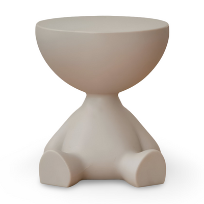 Rund Creme Beistelltisch | Sort Rund Sofabord - Sødt Plastikbeistelltisch | Vanero