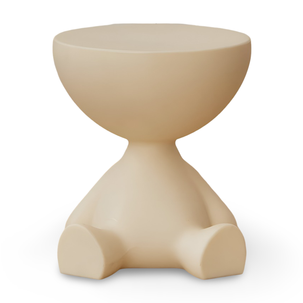 Rund Creme Beistelltisch | Sort Rund Sofabord - Sødt Plastikbeistelltisch | Vanero