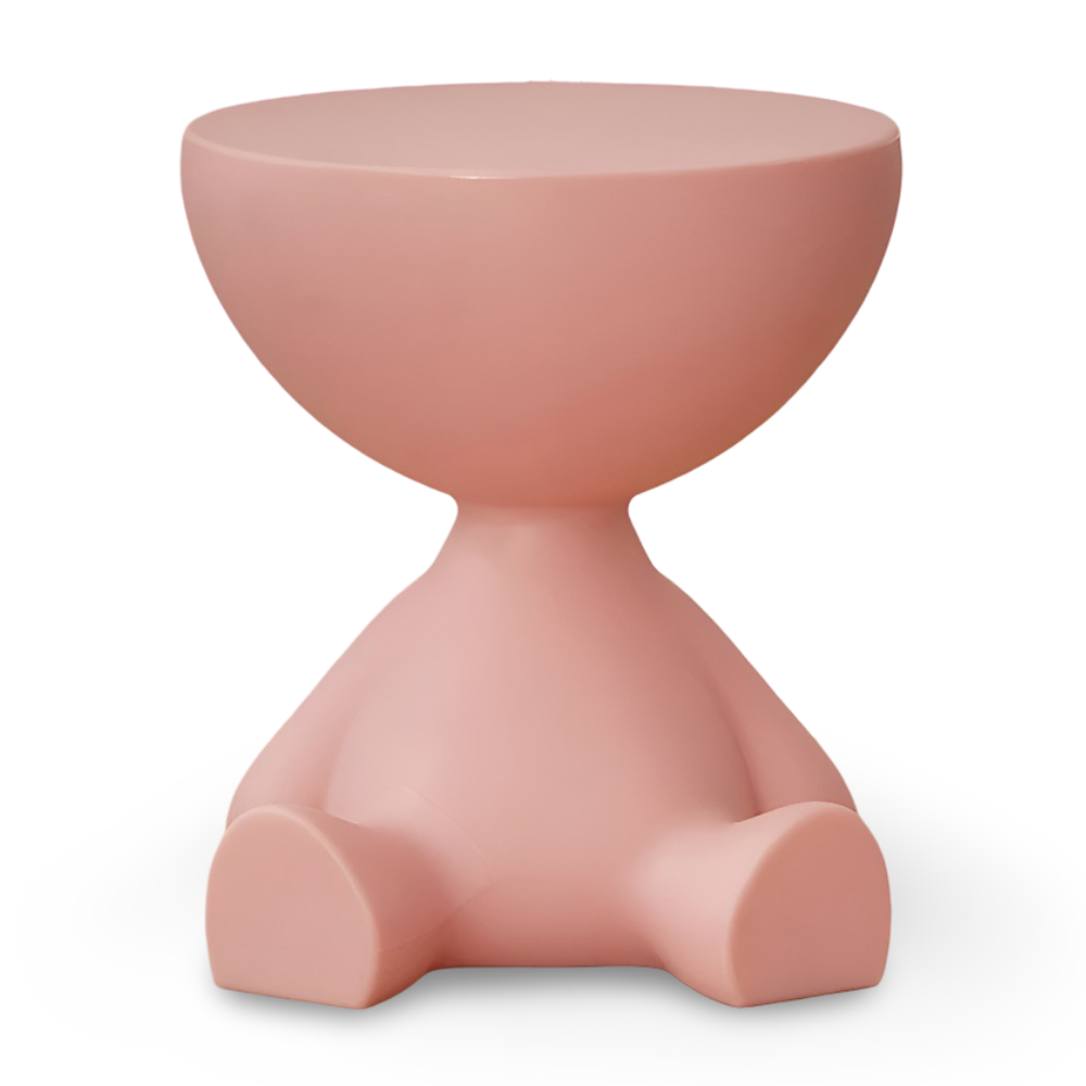 Rund Creme Beistelltisch | Sort Rund Sofabord - Sødt Plastikbeistelltisch | Vanero