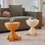 Rundt Sidebord Til Indendørs Rum | Plastik Og Metal Konstruktion Med Kompakt Design | Til Stue Soveværelse & Opholdsrum | Vanero