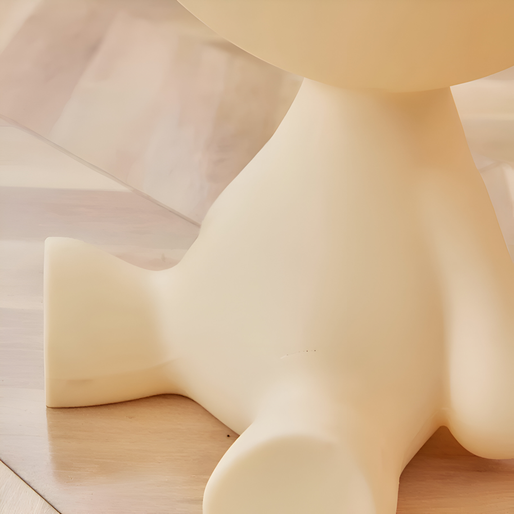 Rund Creme Beistelltisch | Sort Rund Sofabord - Sødt Plastikbeistelltisch | Vanero