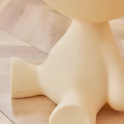 Rund Creme Beistelltisch | Sort Rund Sofabord - Sødt Plastikbeistelltisch | Vanero