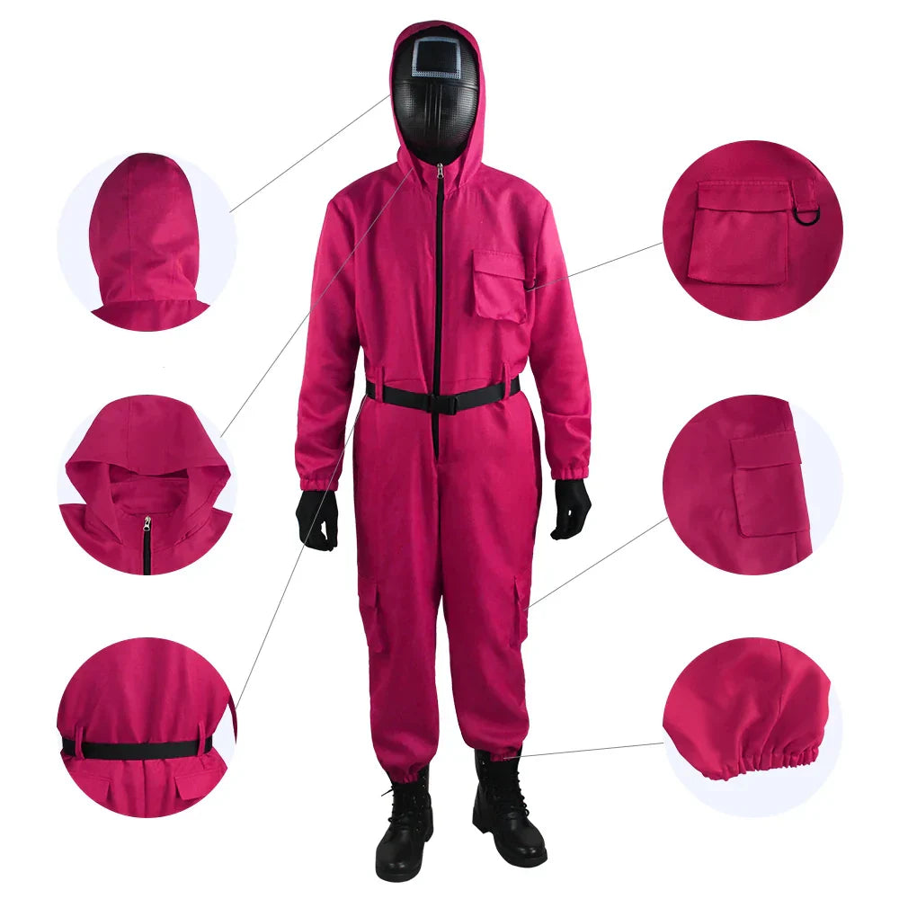 CosmoWear | Rosa Jumpsuit Kostumset Med Handsker Til Børn | Vanero