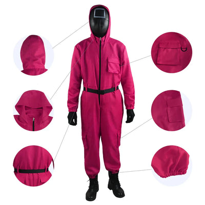CosmoWear | Rosa Jumpsuit Kostumset Med Handsker Til Børn | Vanero