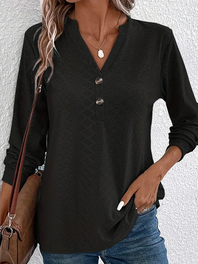 Struktureret Bluse l med Knapper | Vanero