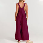 Dame Jumpsuit | Polyester Jumpsuit Med Elastisk Talje Og Bæltedetalje | Hverdagsbrug Og Ferie | Vanero