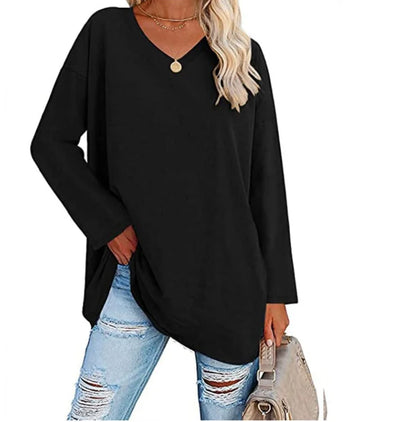 Oversized l V-Hals Langærmet Trøje | Vanero
