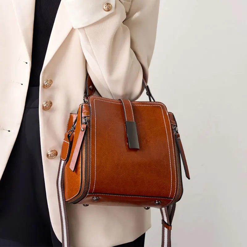 Crossbody Taske Vegansk Læder | Justerbar Pasform Skuldertaske | Struktureret Flerrums Design Til Arbejde & Hverdagsbrug | Vanero