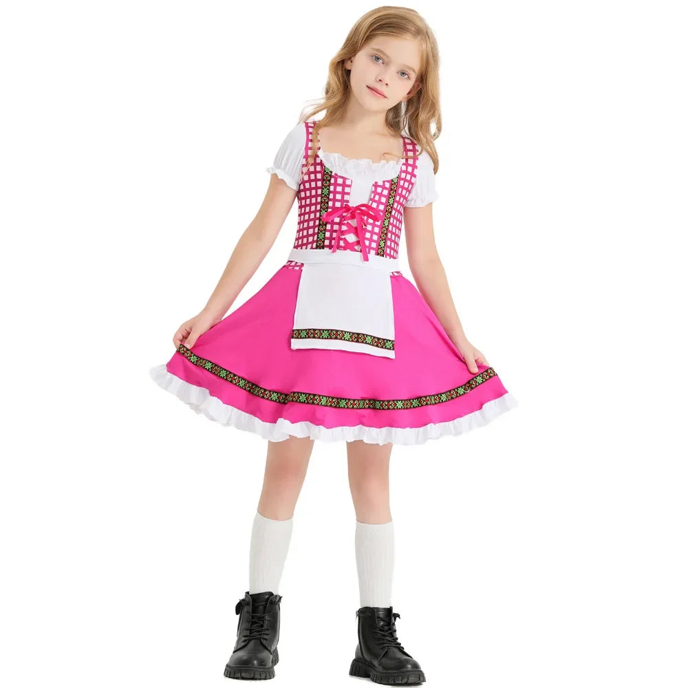 Børn Oktoberfest Kostume | Traditionelt Bayern Dirndl kjole | Vanero