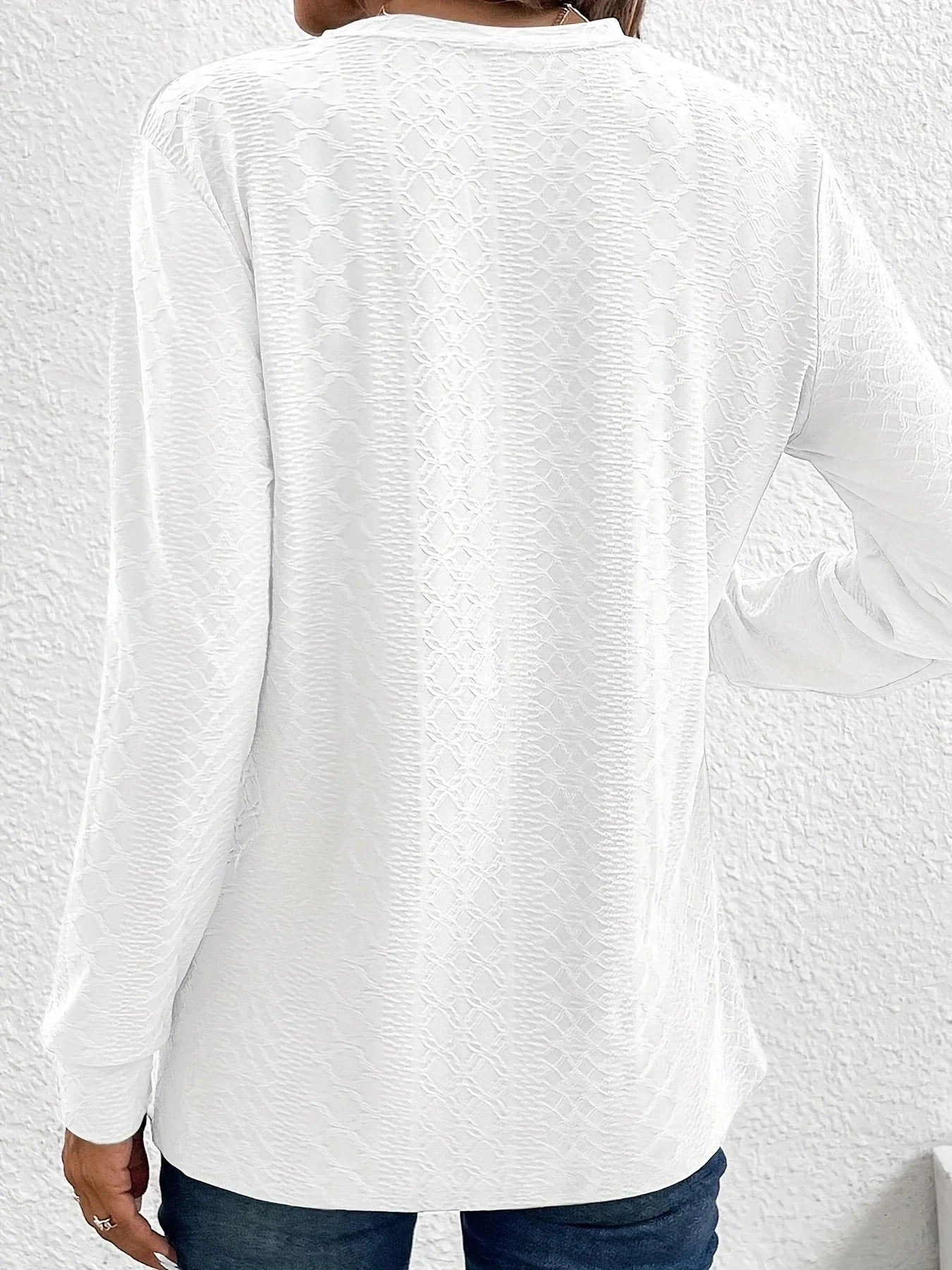 Damebluse Bomulds-Polyesterblanding | Regular Fit Bluse Med Knaplukning | Struktureret Design til Hverdagsbrug & Formelle Anledninger | Vanero