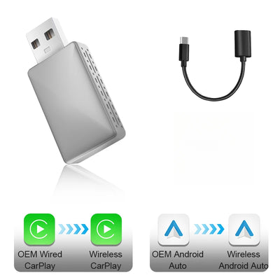Carplay Car Play Android Auto Wireless Adapter | Smart AI Box USB Dongle Til Toyota Volvo | Vanero