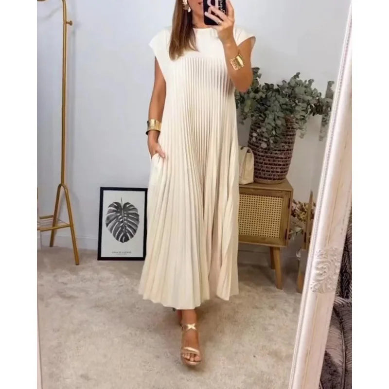 Tamara | Elegant Plisseret Maxikjole l Vanero