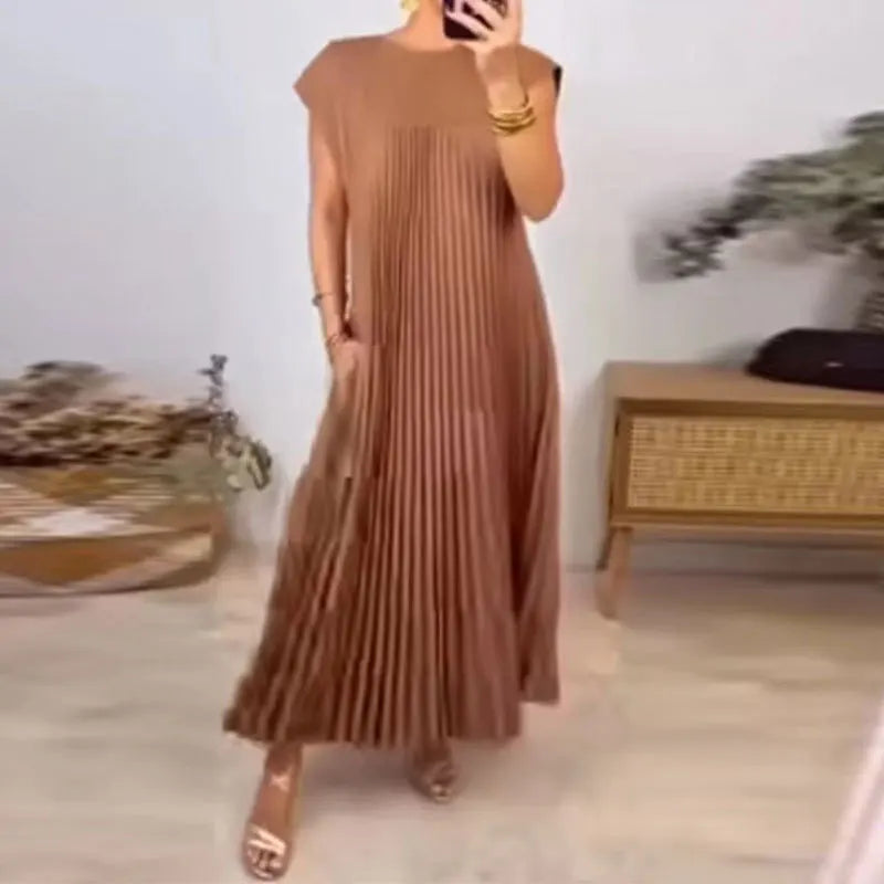 Tamara | Elegant Plisseret Maxikjole l Vanero