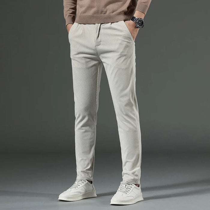 Herre Fløjlsbukser Tekstureret Corduroy | Regular Fit Fritidsbukser | Alsidigt Design Til Hverdag & Formelle Anledninger | Vanero